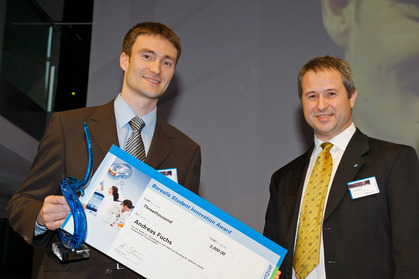 Andreas Fuchs, awardee, with Alfred Stern, Vice President Innovation and Technology, Borealis