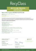 Integra RecyClass Certificate - Recycling Process