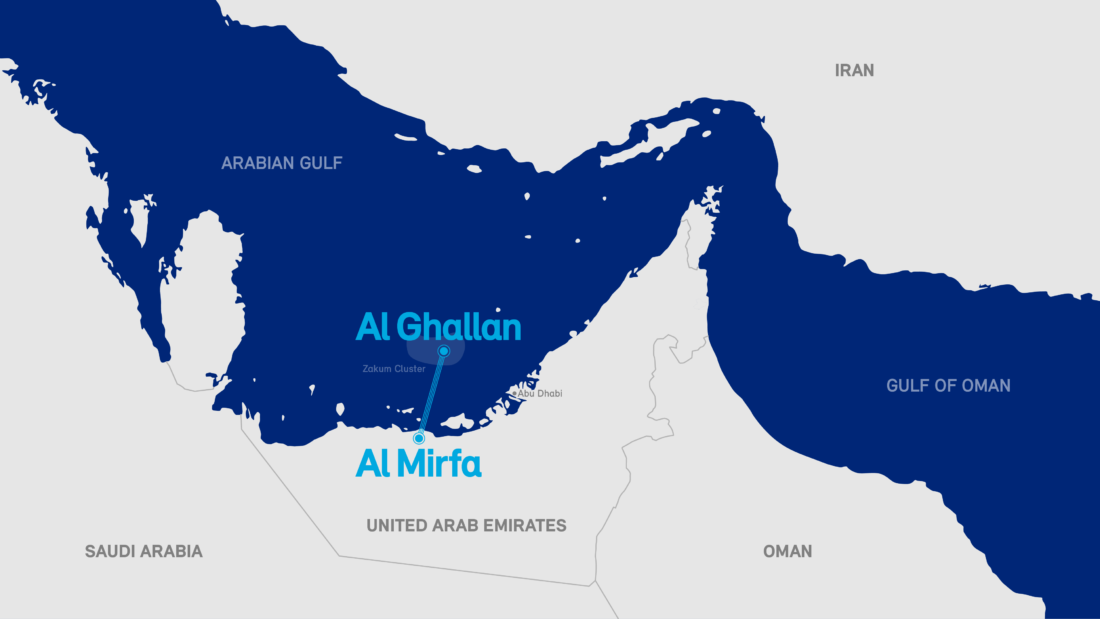 Innovative DC transmission system delivers low-emission power from Al Mirfa to Al Ghallan, powering offshore facilities in the Zakum Cluster